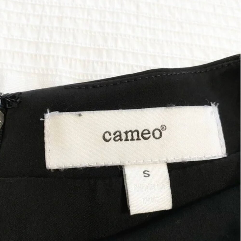 CAMEO BLACK PANELLED SHORT ROLLED SLEEVE SHIFT FORMAL DRESS - S - Picture 8 of 9
